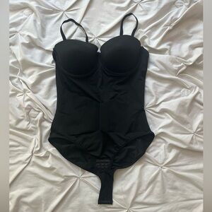 Black Ruched Bodysuit